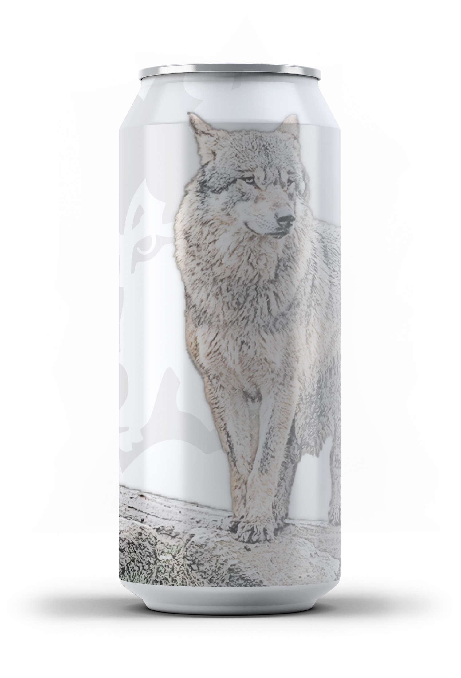 Greystone Grey Wolf Beer Can Design